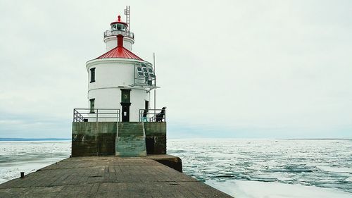 Lighthouse in sea