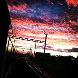 Railroad track at dusk