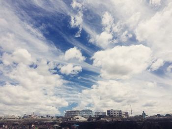 Low angle view of sky in city