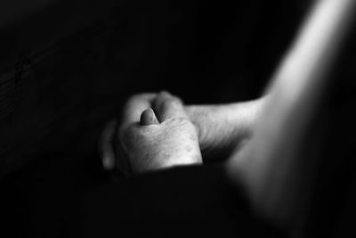 Low section of man legs against blurred background