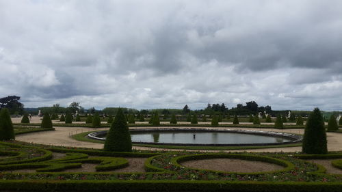 Storm clouds over garden