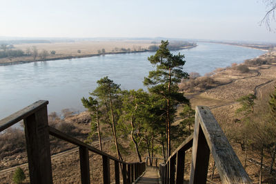 High angle view of sea against sky