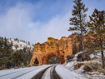 Road passing through rocks