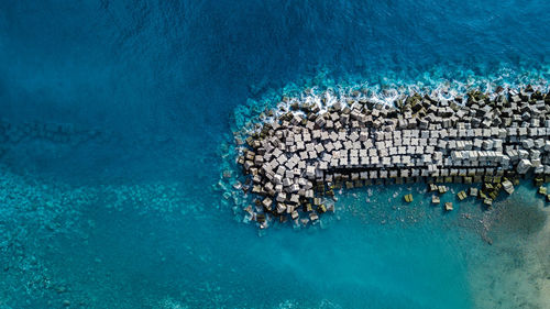 Aerial view of built structure at beach