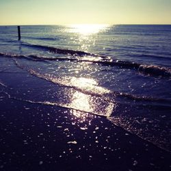 Scenic view of sea at sunset