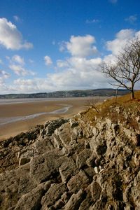 Scenic view of beach against sky