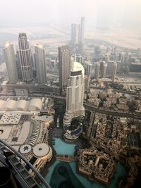 High angle view of buildings in city