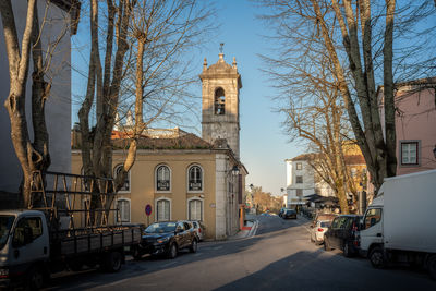 Cars on street in city