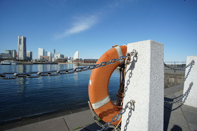 Port city shore railing