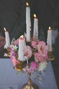 Close-up of various flowers on table