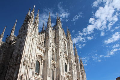 Low angle view of temple building against sky