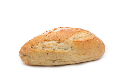 Close-up of bread against white background