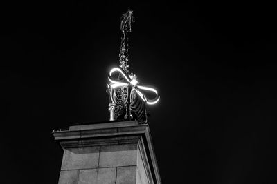 Low angle view of illuminated building