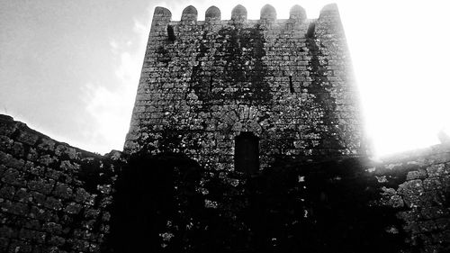 Low angle view of fort against sky