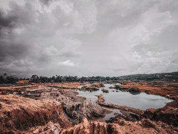 Panoramic view of land against sky