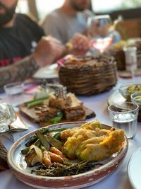 Close-up of food in plate on table