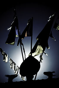 Low angle view of illuminated building