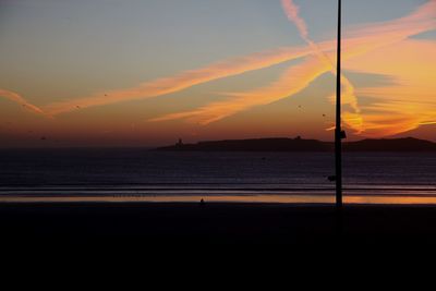 Scenic view of sea at sunset