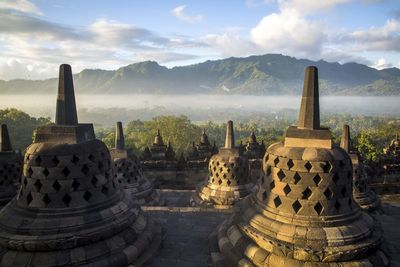 Ancient temple against sky