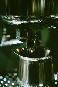 Close-up of water drops on glass