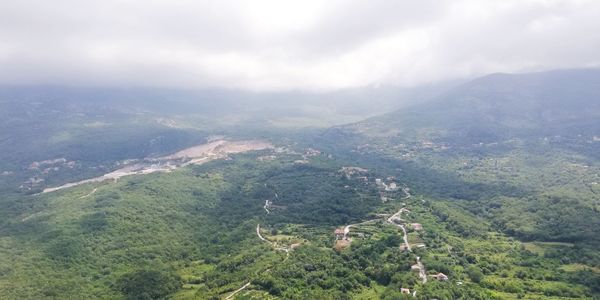 High angle view of landscape against sky