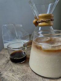 Close-up of coffee cup on table