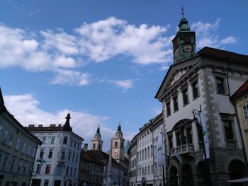 Low angle view of buildings in city