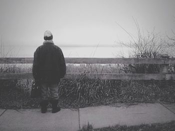 Woman standing in water