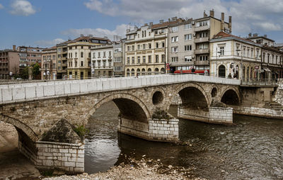 Bridge over river in city