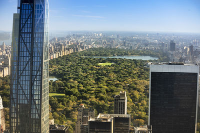 Modern buildings in city against sky