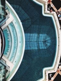 High angle view of spiral staircase