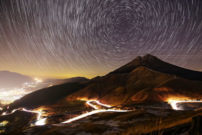 Mountains and starry sky