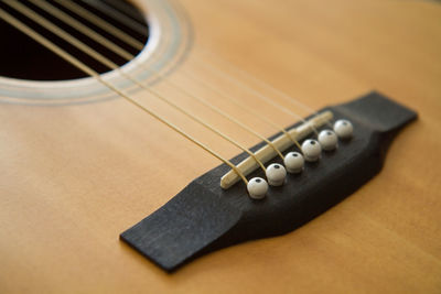 High angle view of guitar