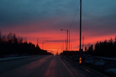 Road against sky during winter