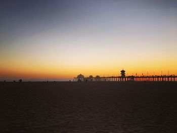 Scenic view of beach during sunset