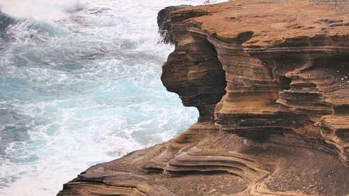 Rock formation on sea shore