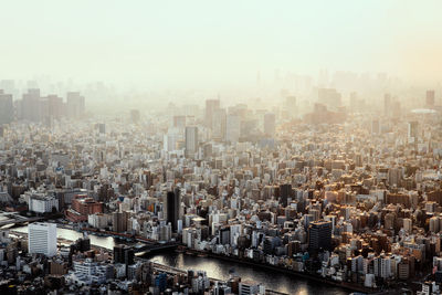 High angle view of cityscape