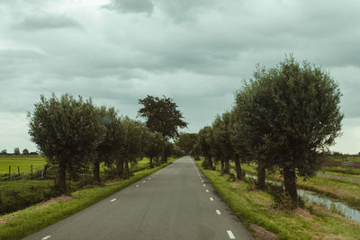 Road amidst trees against sky