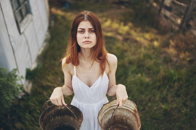 Portrait of beautiful young woman