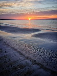 Scenic view of beach during sunset