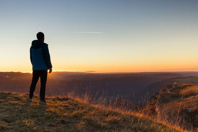 Sunset from the belvedere of the roche de hautepierre in the haut-doubs in france