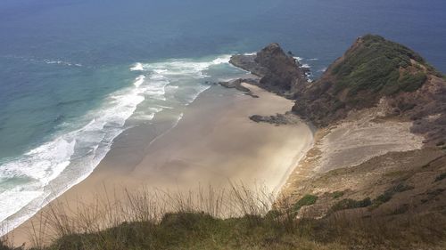 High angle view of beach against sky