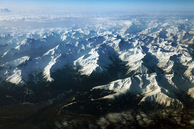 Aerial view of swiss alps