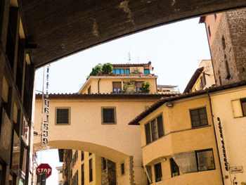 Low angle view of buildings against sky