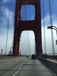 View of suspension bridge against sky