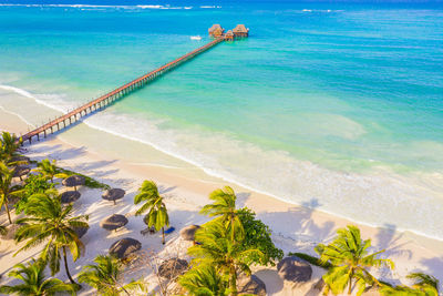 High angle view of beach