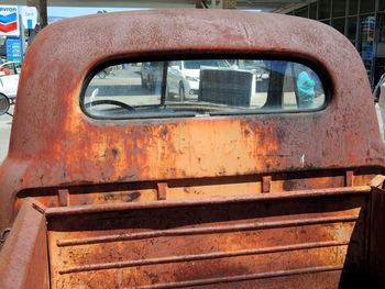 Close-up of rusty train