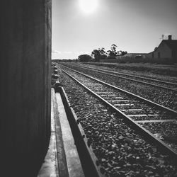 Railroad tracks against sky