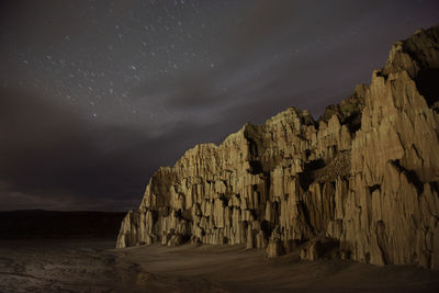 Light painting at cathedral gorge under a starry sky