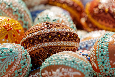 Full frame shot of decorated easter eggs